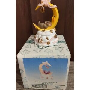 Charming Tails Girl Miniature Lidded Box Pink Fitz & Floyd Figurine Shower